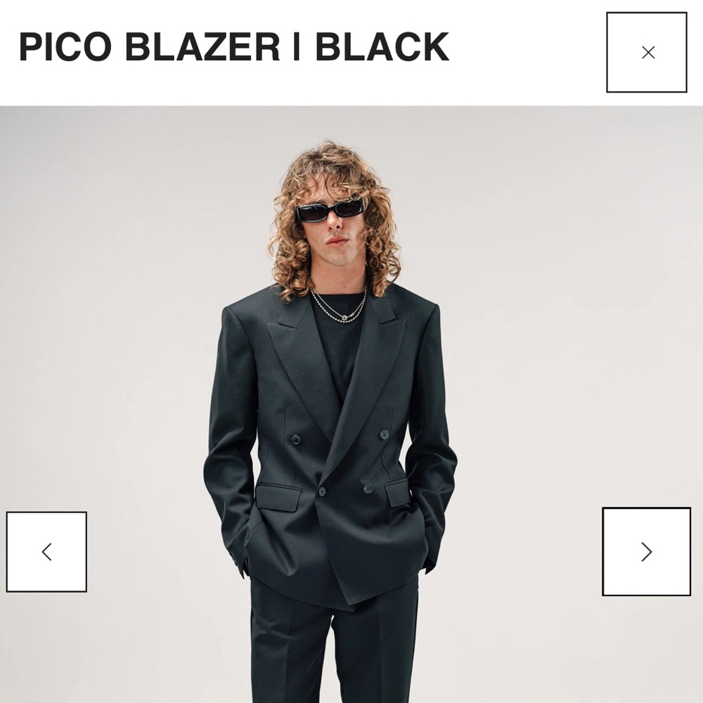 Second/Layer Pico Black Double-Breasted Blazer - image 1